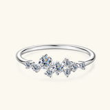 Round Moissanite Wedding Ring – 925 Sterling Silver Stackable Band with GRA Certificate
