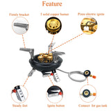 16000W High-Pressure Camping Gas Stove with Piezo Ignition - Windproof Portable Burner
