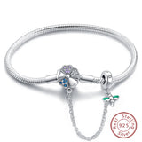 925 Sterling Silver Charm Bracelet for Women – Heart, Star, Moon & More