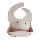 Babero de silicona con dibujos animados para bebés: babero de alimentación suave, impermeable y ajustable para niños pequeños (1 a 3 años)