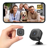 4K Mini Security Camera with Motion Detection & Night Vision for Indoor and Outdoor Use