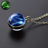 Vintage Glow-in-the-Dark Round Pendant Necklace – Unisex Metal Design