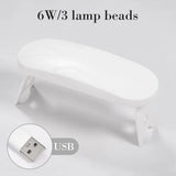 Mini Portable UV LED Nail Lamp – 6W Compact Gel Nail Dryer with USB Cable