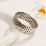 Heart-Shaped Stainless Steel Punk Cuff Bracelet for Women