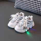 Kids’ LED Light-Up Shoes – Breathable PU Leather Sneakers for Ages 7–13 (Unisex)