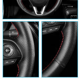 Funda para volante de cuero de microfibra de primera calidad: transpirable, cómoda, duradera, instalación por uno mismo