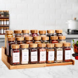 13 tarros de especias de vidrio de 4 oz: recipientes para condimentos con tapa de bambú para almacenamiento en estantes de especias