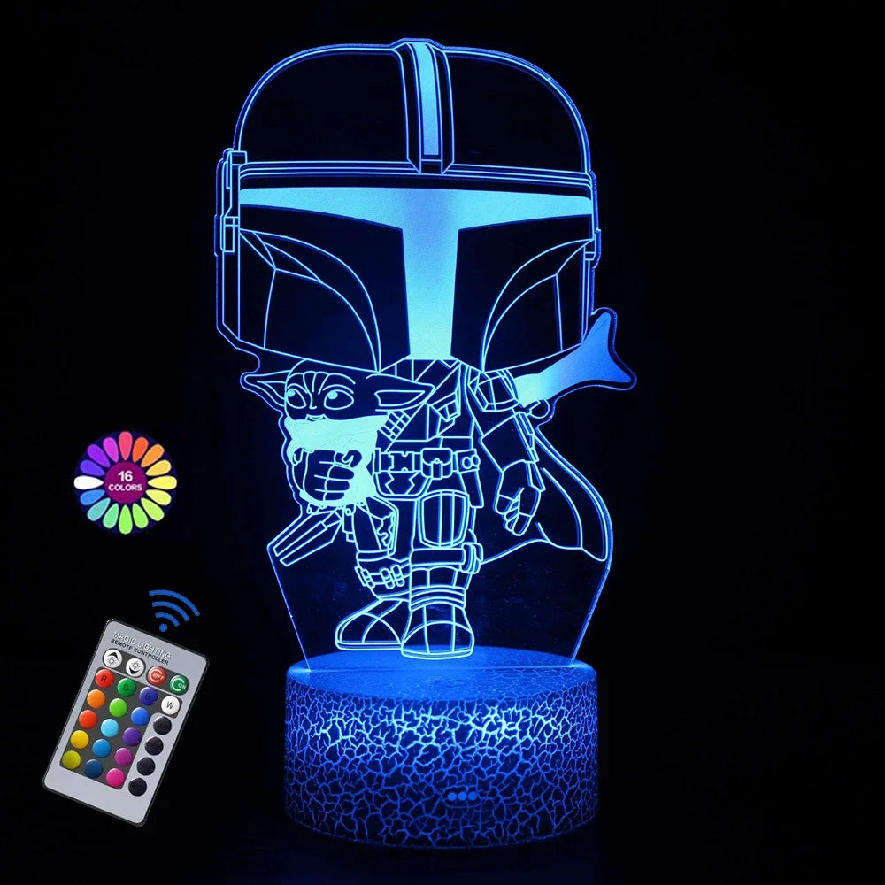 3D Night Light for Kids - USB Rechargeable LED Illusion Lamp with Remote Control