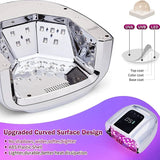 Rechargeable Cordless UV LED Nail Lamp – 96W Fast-Drying Gel Nail Dryer with Mirror Base