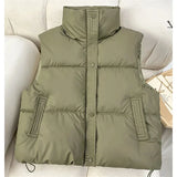 Women’s Thick Cotton Down Vest – Casual Outerwear for Autumn & Winter