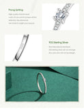 Square CZ Engagement Ring – Gold-Plated 925 Sterling Silver Wedding Band