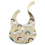 Fashionable Cartoon Printed Waterproof Silicone Baby Bib – Adjustable, Soft & Durable Feeding Bib for Infants and Toddlers