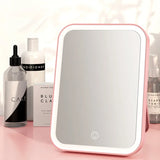 USB-Powered LED Makeup Mirror with Touch Dimming – Compact Vanity Mirror