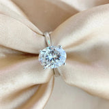 Oval Cut Moissanite Ring - 1CT/2CT/3CT D Color VVS1 Sterling Silver Wedding Band