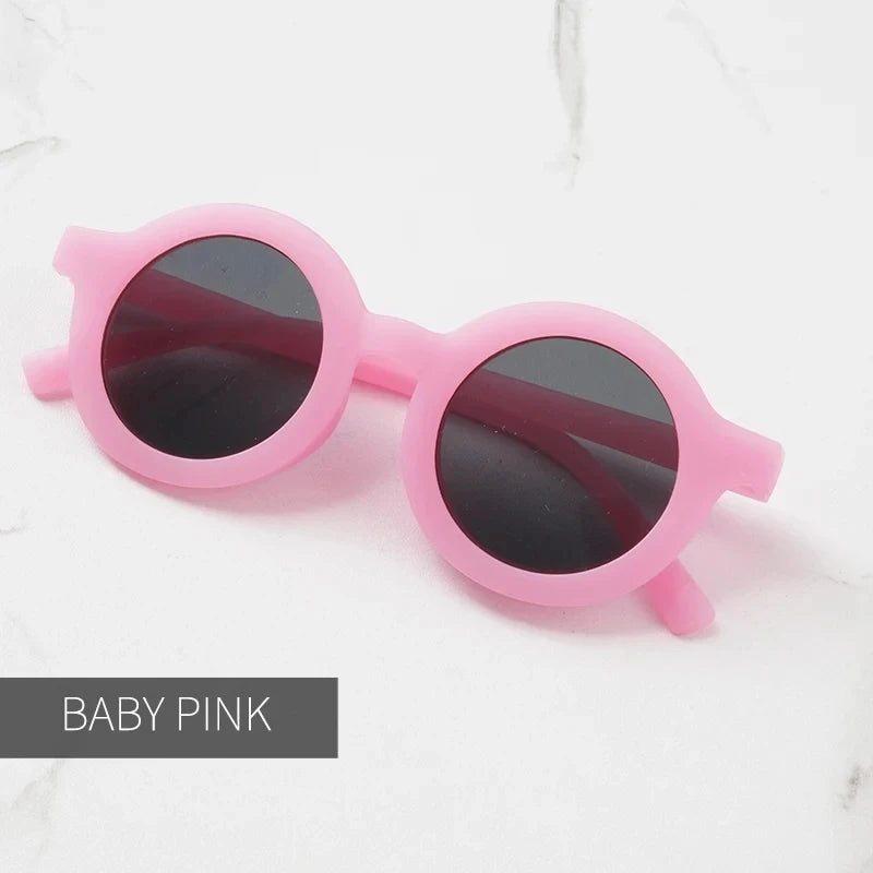 2024 Kids’ Round Sunglasses – UV400 Protection, Stylish Plastic Frame for Girls