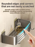 Estante de baño de aluminio sin taladros: estante de almacenamiento y champú para montaje en pared