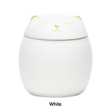 Ceramic Cat Memorial Urn - Pet Ashes Keepsake with Sealed Lid (200ml Capacity)