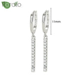 Sterling Silver Zircon Hoop Earrings for Women – Elegant Star & Heart Design