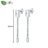 Sterling Silver Zircon Hoop Earrings for Women – Elegant Star & Heart Design