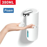 Dispensador automático de jabón en espuma, sin contacto, 360-430 ml, recargable por USB, dispensador de desinfectante de manos ajustable de 4 niveles