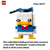 Donald Duck BrickHeadz Building Set – Collectible LEGO Display Toy for Kids and Adults