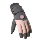 Winter Unisex Snowboard Ski Gloves PU Leather Non-slip Touch Screen Waterproof Motorcycle Cycling Fleece Warm Snow Gloves