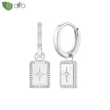 Sterling Silver Zircon Hoop Earrings for Women – Elegant Star & Heart Design