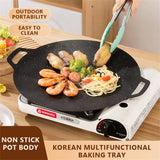Sartén antiadherente coreana para parrilla | Bandeja de piedra para barbacoa Maifan para panceta de cerdo y asado