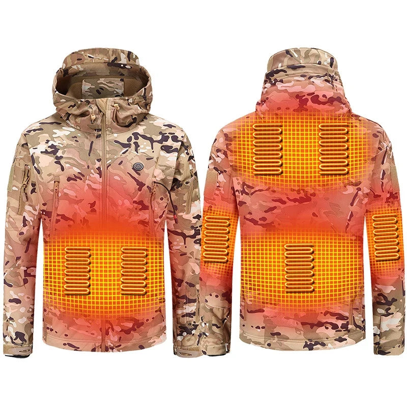 USB Heated Jacket for Men & Women - Smart Winter Heating Coat with Hood for Outdoor Sports