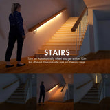 Tira de luces LED con sensor de movimiento: luz nocturna a batería para armarios y escaleras