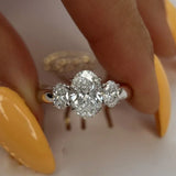 Luxury Oval Cut Moissanite Engagement Ring – 925 Sterling Silver Wedding Band for Women