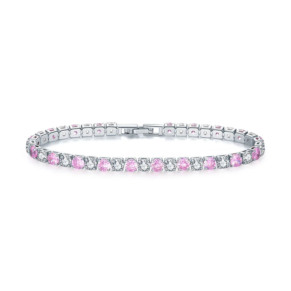 Elegant Beaded Cubic Zirconia Chain Bracelet for Women