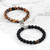 Magnetic Couple Bracelets Set - Natural Stone Heart Bead Lovers' Bracelets