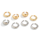 8-Piece Open Ring Set – Gold & Silver Stackable Fashion Rings for Women