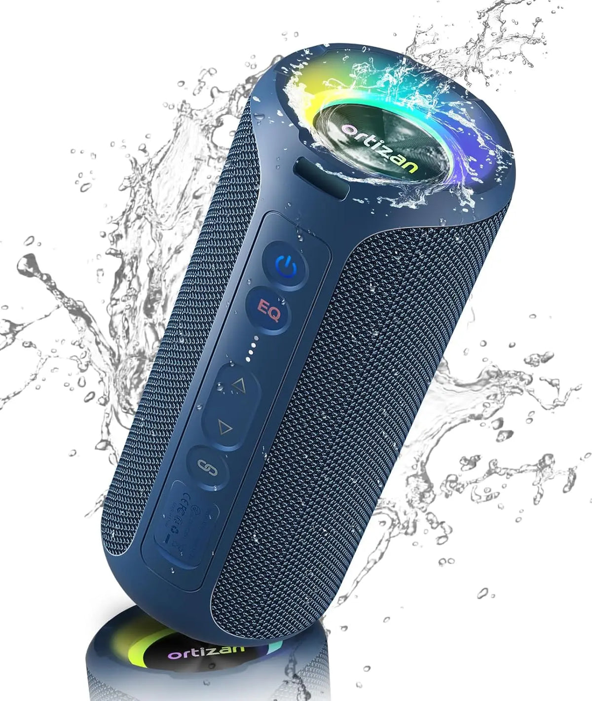 Altavoz Bluetooth portátil de 40 W: resistente al agua, graves profundos y espectáculo de luces LED