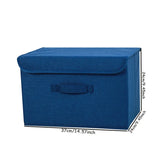 Caja de almacenamiento plegable de lino y algodón: organizador multiusos con tapa