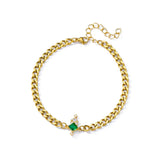 Pulsera de acero inoxidable con dijes de moda para mujer: diseño de plantas con cierre de pinza de langosta