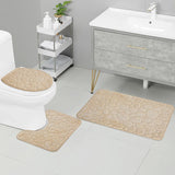 3-Piece Bathroom Mat Set – Super Absorbent, Non-Slip Stone Pattern Rugs