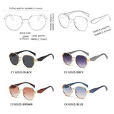 Trendy Polygonal Sunglasses – Stylish Metal Frame UV400 Shades for Women & Men