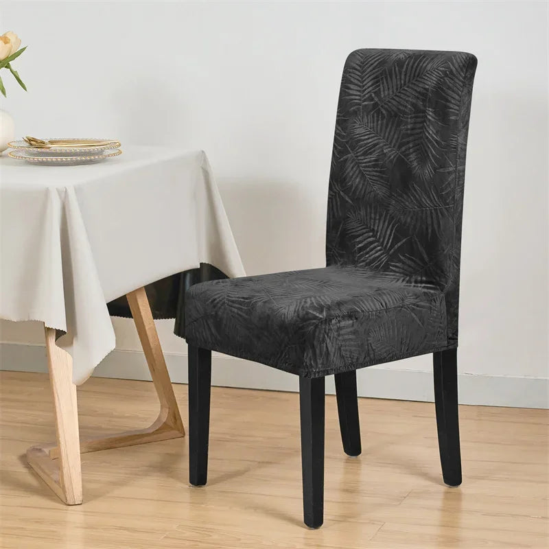 Velvet Dining Chair Covers – Stretchable Jacquard Slipcovers for Home & Events