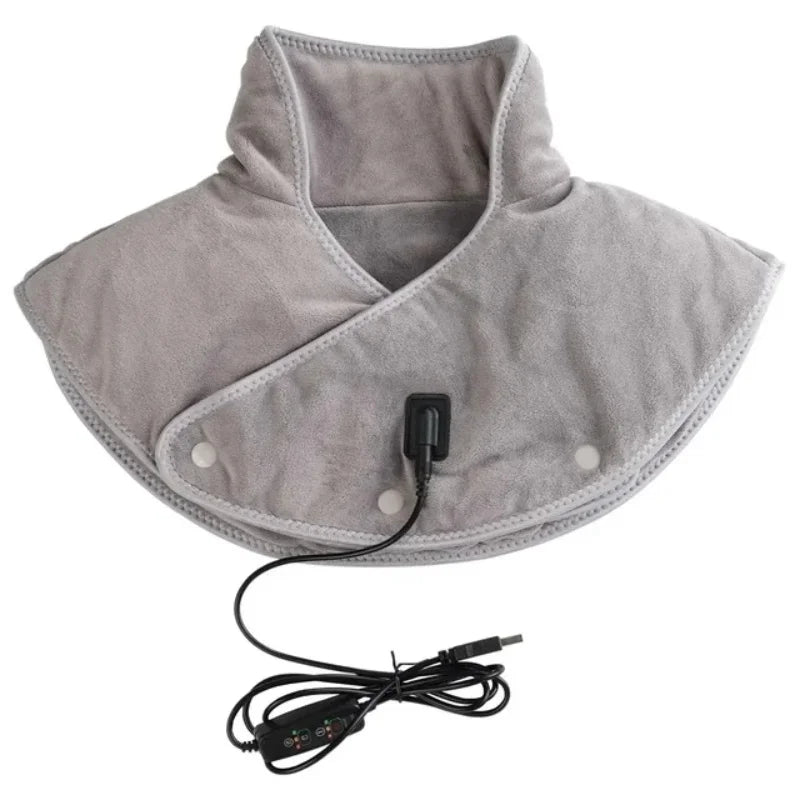 USB-Powered Heated Shoulder and Neck Wrap – Electric Heating Massage Shawl for Pain Relief