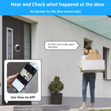 Cámara de puerta con mirilla WiFi Tuya con detección de movimiento y visión nocturna: visor de puerta con video inalámbrico de 3 MP