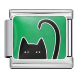 DIY Cartoon Cat Italian Charm Links for Stainless Steel Bracelets – Trendy Modular Jewelry Accessories