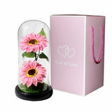 Eternal Rose in Glass Dome - Illuminated Galaxy Flower with Butterfly for Mothers Day