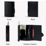 Slim RFID Blocking PU Leather Wallet – Minimalist Pop-Up Card Holder for Men & Women
