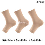 2 pares de calcetines de compresión para el tobillo: diseño de punta abierta para fascitis plantar y alivio del dolor