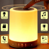 Wireless Bluetooth LED Speaker Lamp – Touch Control Night Light with Colorful Dimming & Built-In Stereo Sound for Home & Bedroom
