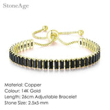 Unisex Geometric Charm Bracelet with AAA+ Cubic Zirconia