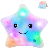 Glow-in-the-Dark Star Pillow - LED Light Up Plush Toy & Night Light for Kids