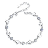 925 Sterling Silver Plant-Inspired Charm Bracelet with Zircon for Women – Elegant Jewelry for Parties, Weddings & Anniversaries